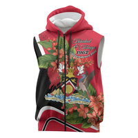 Personalised Trinidad and Tobago 1962 Sleeveless Zip Hoodie Happy Independence Day