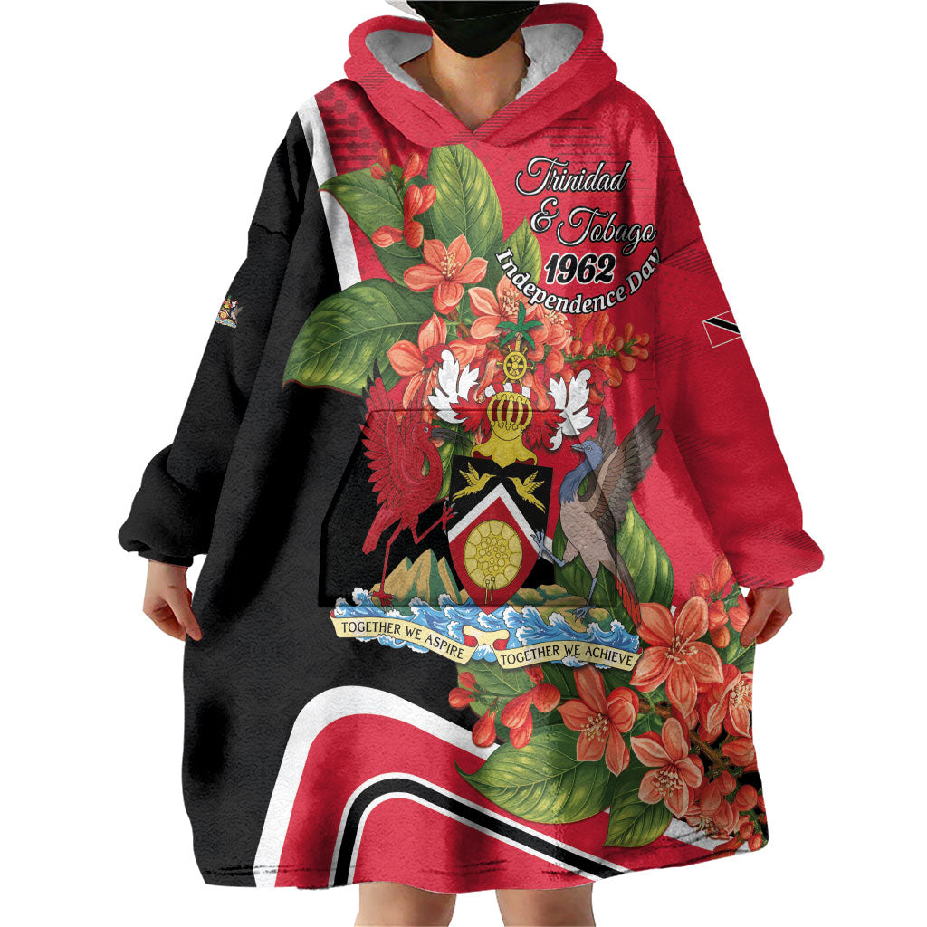 Personalised Trinidad and Tobago 1962 Wearable Blanket Hoodie Happy Independence Day