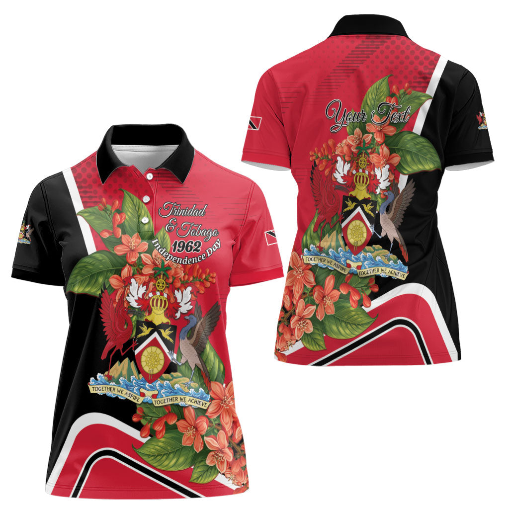 Personalised Trinidad and Tobago 1962 Women Polo Shirt Happy Independence Day