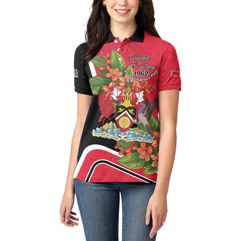 Personalised Trinidad and Tobago 1962 Women Polo Shirt Happy Independence Day