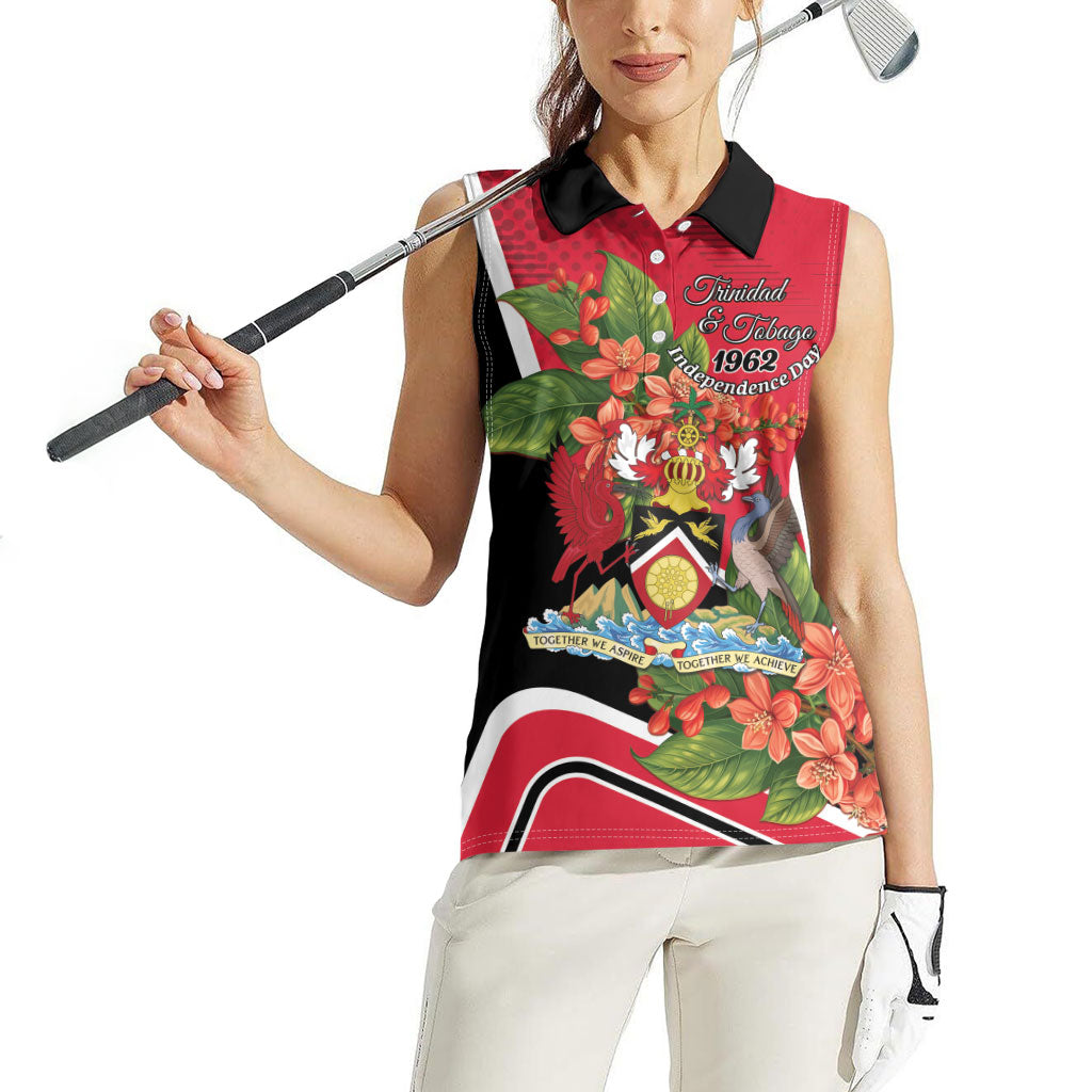 Personalised Trinidad and Tobago 1962 Women Sleeveless Polo Shirt Happy Independence Day