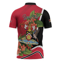 Personalised Trinidad and Tobago 1962 Zipper Polo Shirt Happy Independence Day