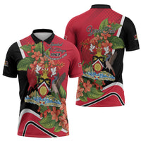 Personalised Trinidad and Tobago 1962 Zipper Polo Shirt Happy Independence Day