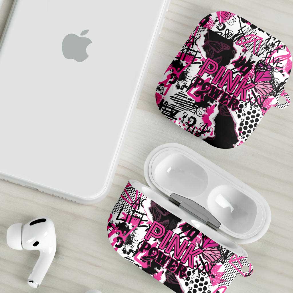 Pink Power Graffiti AirPods Case Breast Cancer Awareness - Wonder Print Shop