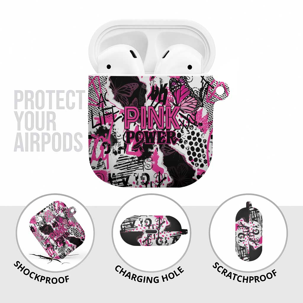 Pink Power Graffiti AirPods Case Breast Cancer Awareness - Wonder Print Shop