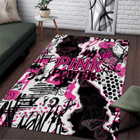 Pink Power Graffiti Area Rug Breast Cancer Awareness - Wonder Print Shop