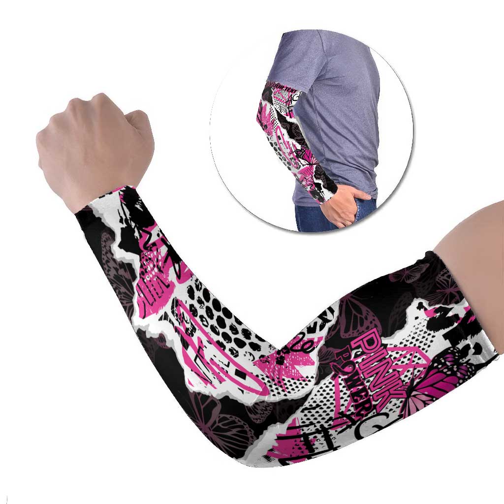 Pink Power Graffiti Arm Sleeves Breast Cancer Awareness - Wonder Print Shop