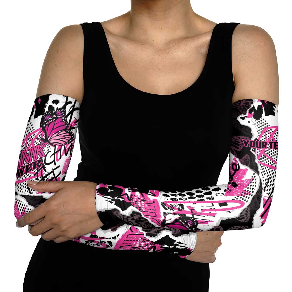 Pink Power Graffiti Arm Sleeves Breast Cancer Awareness - Wonder Print Shop