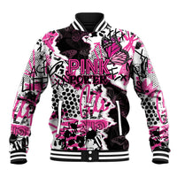 Personalized Pink Power Graffiti Baseball Jacket Breast Cancer Awareness - Wonder Print Shop