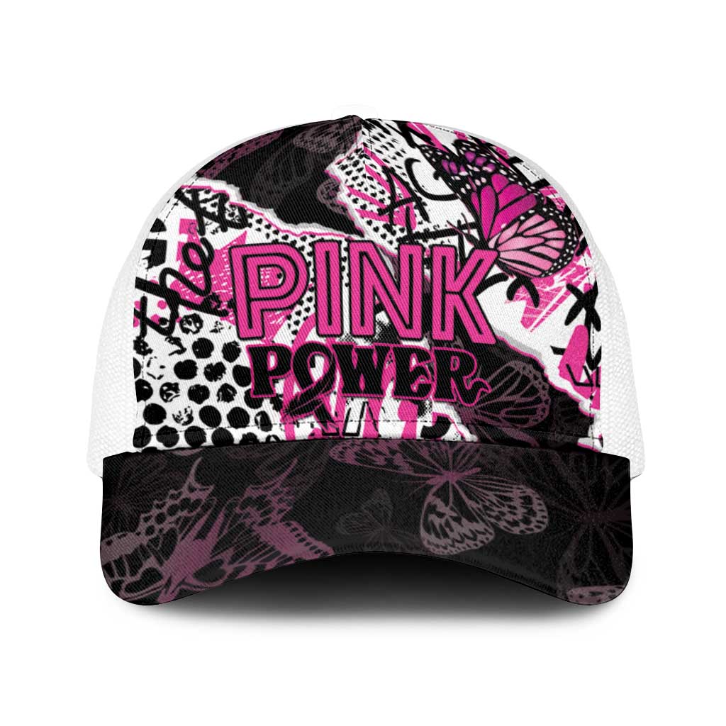 Pink Power Graffiti Baseball Net Cap Breast Cancer Awareness - Wonder Print Shop