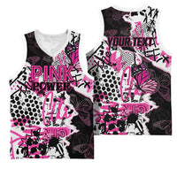 Personalized Pink Power Graffiti Basketball Jersey Breast Cancer Awareness - Wonder Print Shop