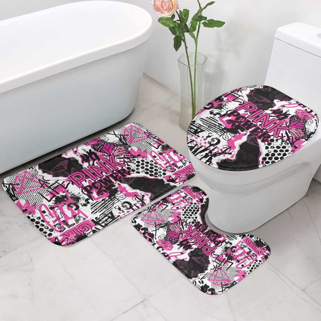 Pink Power Graffiti Bathroom Set Breast Cancer Awareness - Wonder Print Shop