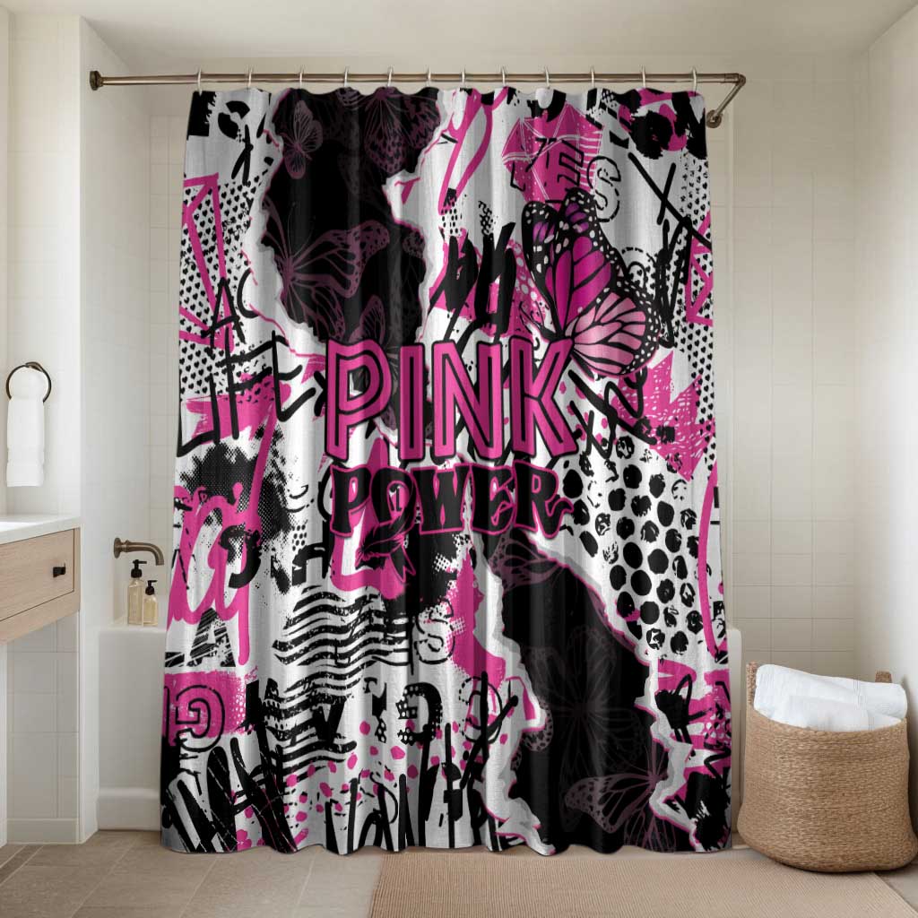Pink Power Graffiti Bathroom Set Breast Cancer Awareness - Wonder Print Shop