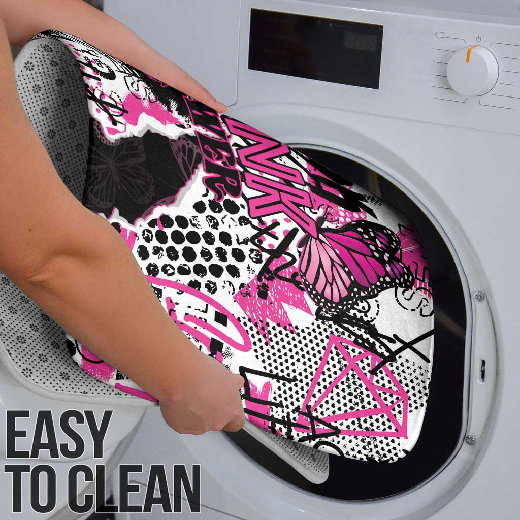 Pink Power Graffiti Bathroom Set Breast Cancer Awareness - Wonder Print Shop