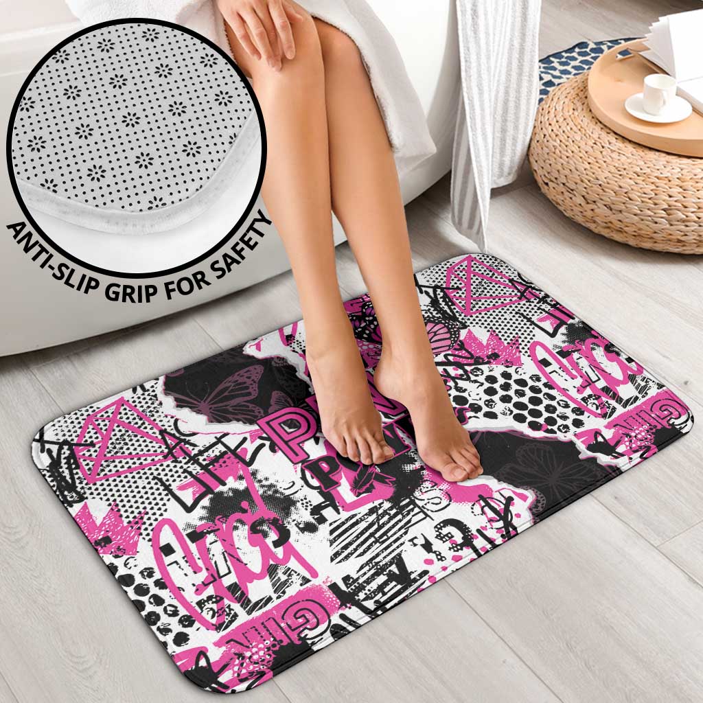 Pink Power Graffiti Bathroom Set Breast Cancer Awareness - Wonder Print Shop