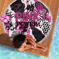 Pink Power Graffiti Beach Blanket Breast Cancer Awareness - Wonder Print Shop