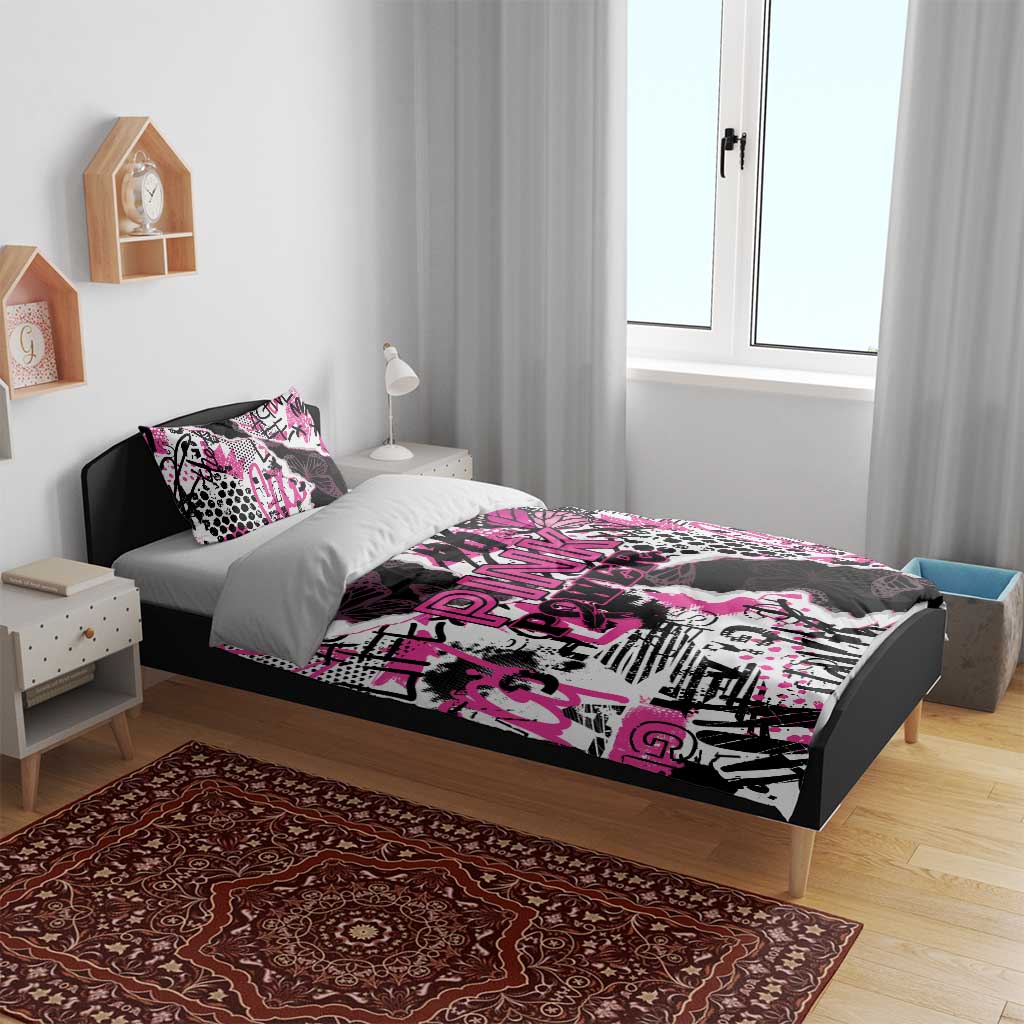 Pink Power Graffiti Bedding Set Breast Cancer Awareness - Wonder Print Shop