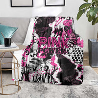 Pink Power Graffiti Blanket Breast Cancer Awareness - Wonder Print Shop