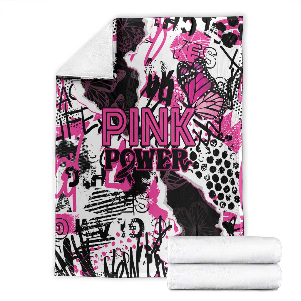 Pink Power Graffiti Blanket Breast Cancer Awareness - Wonder Print Shop