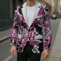 Personalized Pink Power Graffiti Blazer Breast Cancer Awareness - Wonder Print Shop