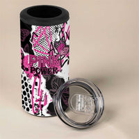 Personalized Pink Power Graffiti 4 in 1 Can Cooler Tumbler Breast Cancer Awareness - Wonder Print Shop