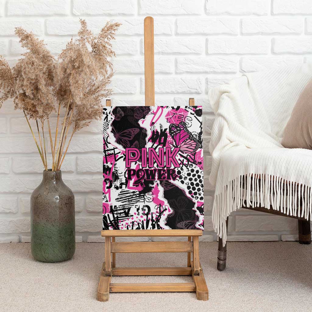 Pink Power Graffiti Canvas Wall Art Breast Cancer Awareness - Wonder Print Shop