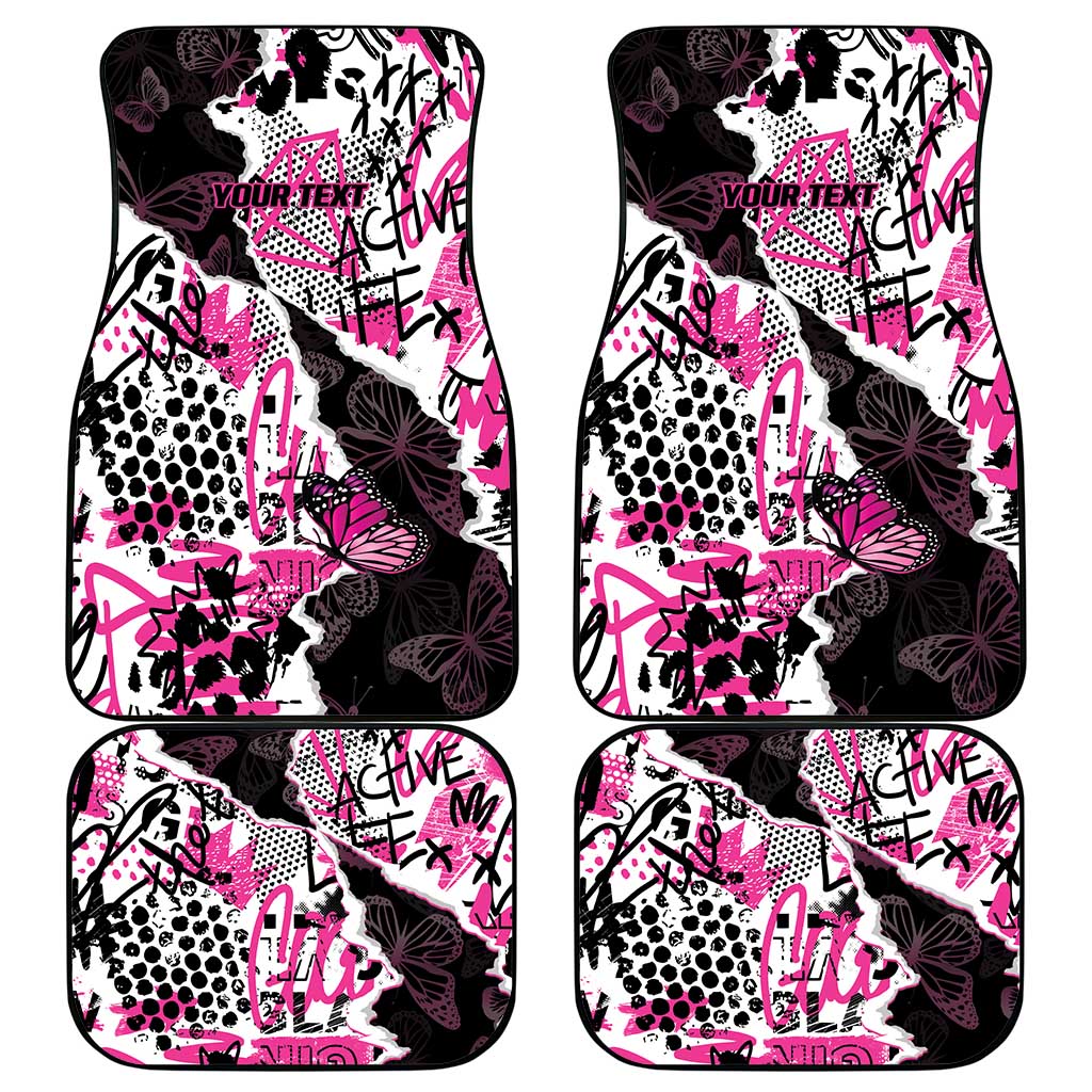 Pink Power Graffiti Car Mats Breast Cancer Awareness - Wonder Print Shop