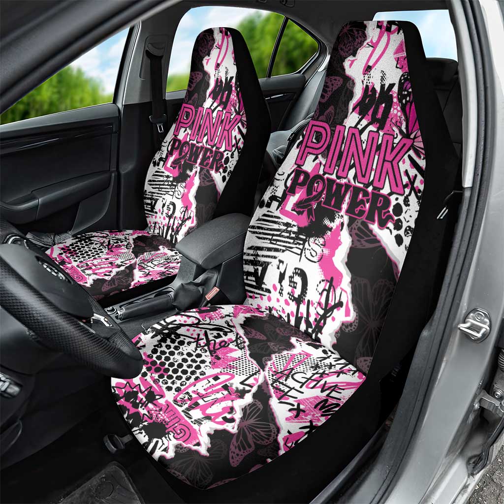 Pink Power Graffiti Car Seat Cover Breast Cancer Awareness - Wonder Print Shop