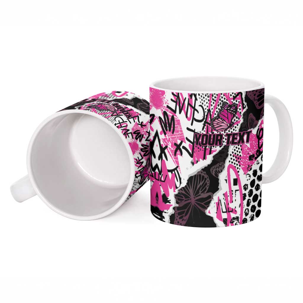 Personalized Pink Power Graffiti Ceramic Mug Breast Cancer Awareness - Wonder Print Shop