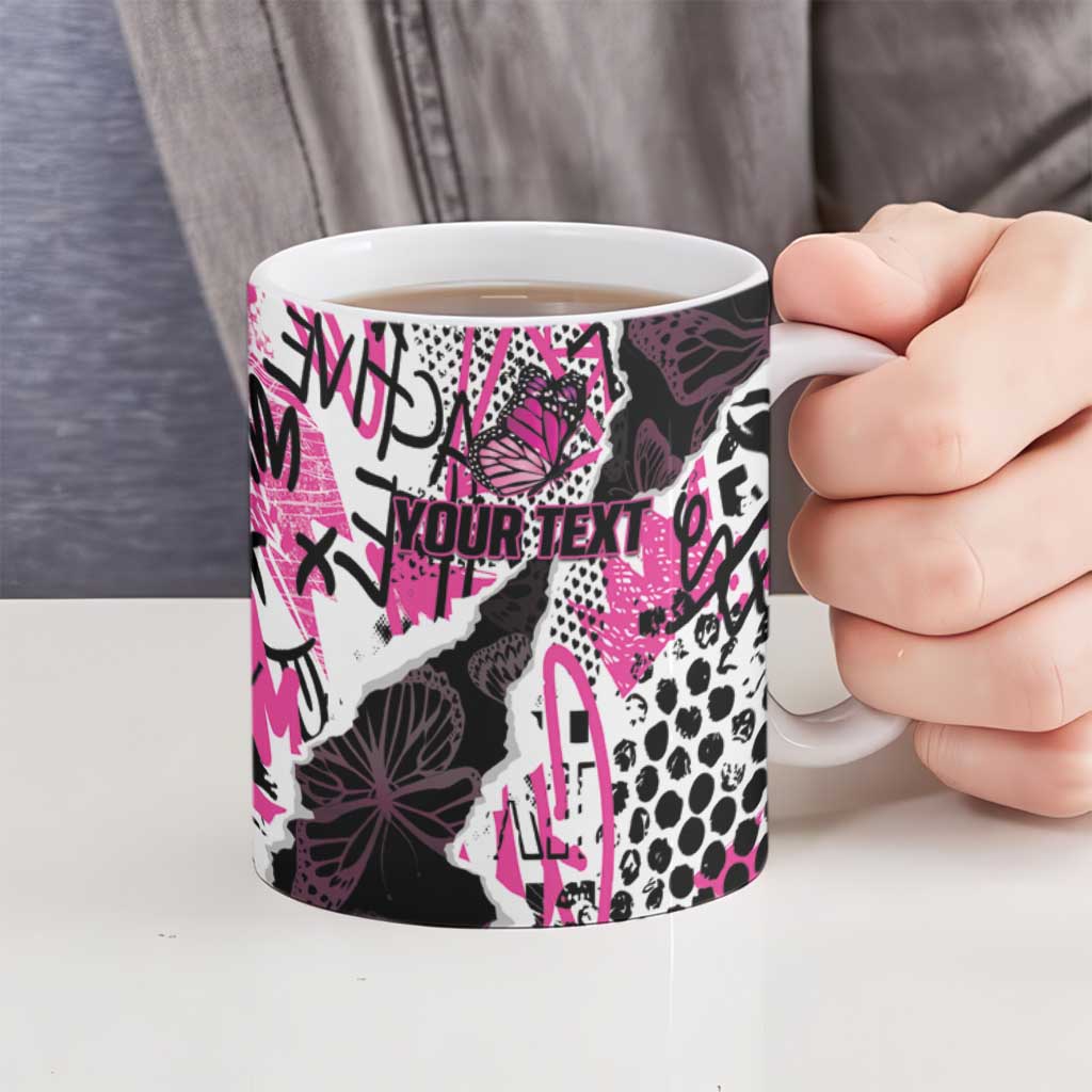 Personalized Pink Power Graffiti Ceramic Mug Breast Cancer Awareness - Wonder Print Shop