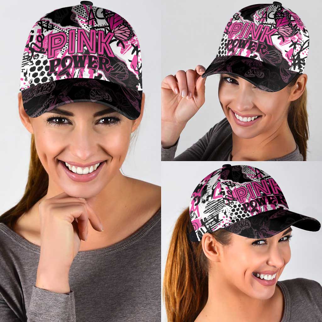 Pink Power Graffiti Classic Cap Breast Cancer Awareness - Wonder Print Shop