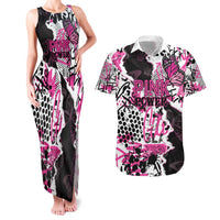 Personalized Pink Power Graffiti Couples Matching Tank Maxi Dress and Hawaiian Shirt Breast Cancer Awareness - Wonder Print Shop
