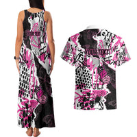 Personalized Pink Power Graffiti Couples Matching Tank Maxi Dress and Hawaiian Shirt Breast Cancer Awareness - Wonder Print Shop