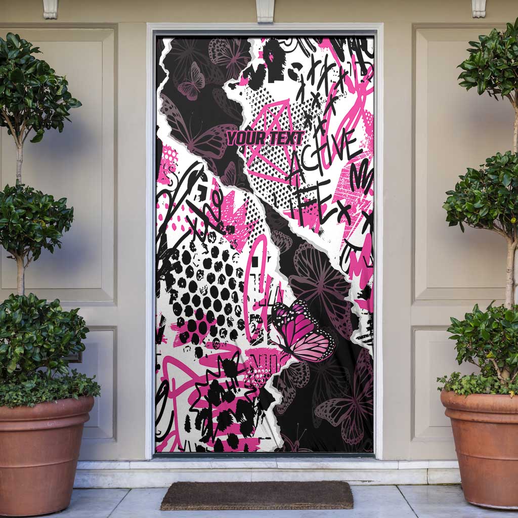 Pink Power Graffiti Door Cover Breast Cancer Awareness - Wonder Print Shop