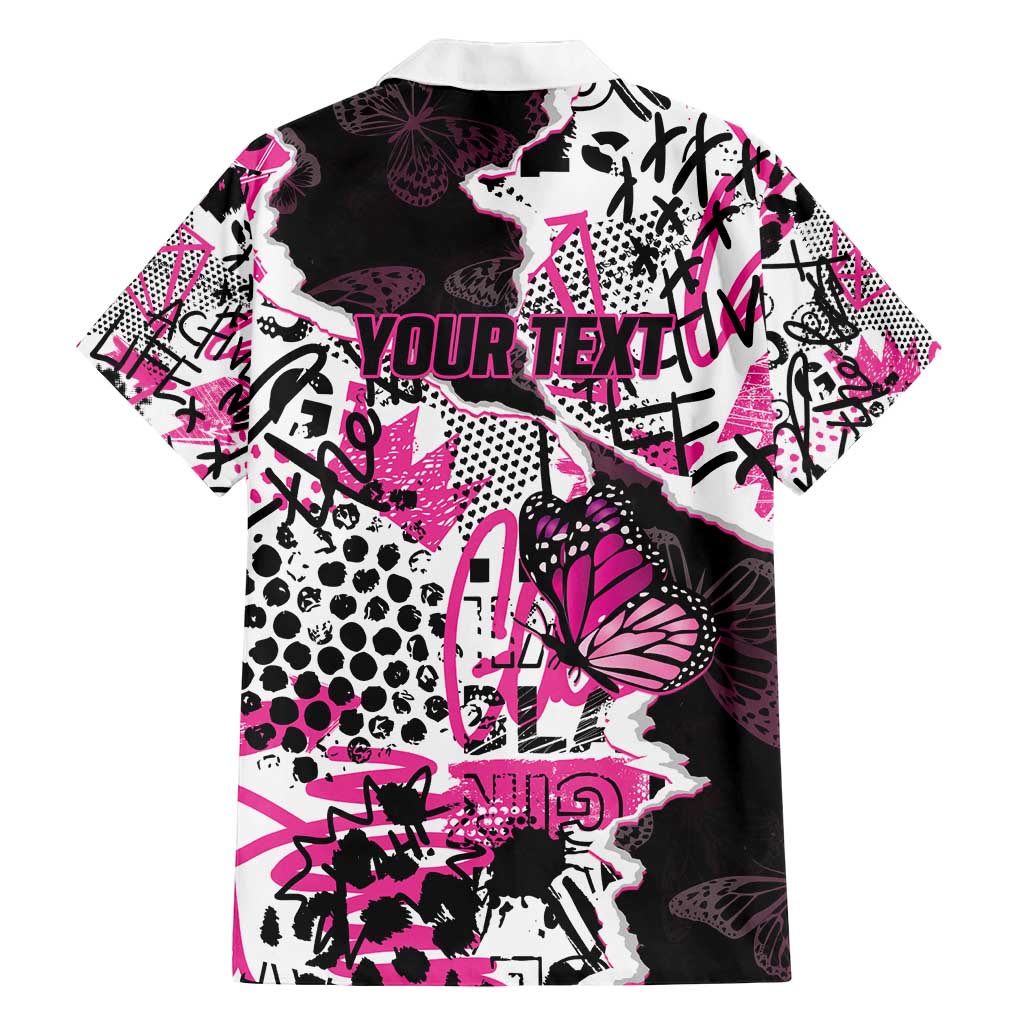 Personalized Pink Power Graffiti Family Matching Puletasi and Hawaiian Shirt Breast Cancer Awareness - Wonder Print Shop