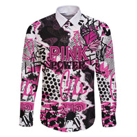 Personalized Pink Power Graffiti Family Matching Short Sleeve Bodycon Dress and Hawaiian Shirt Breast Cancer Awareness - Wonder Print Shop