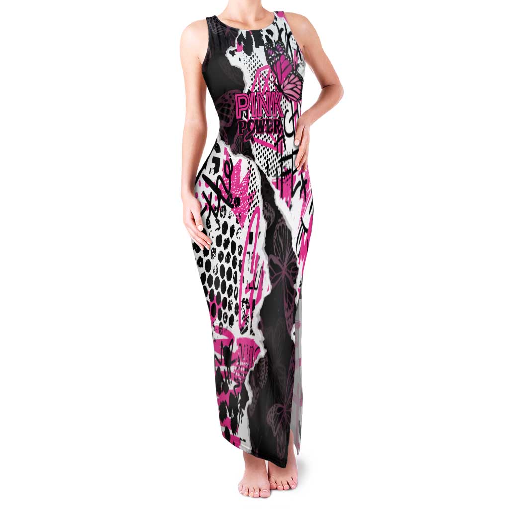 Personalized Pink Power Graffiti Family Matching Tank Maxi Dress and Hawaiian Shirt Breast Cancer Awareness - Wonder Print Shop