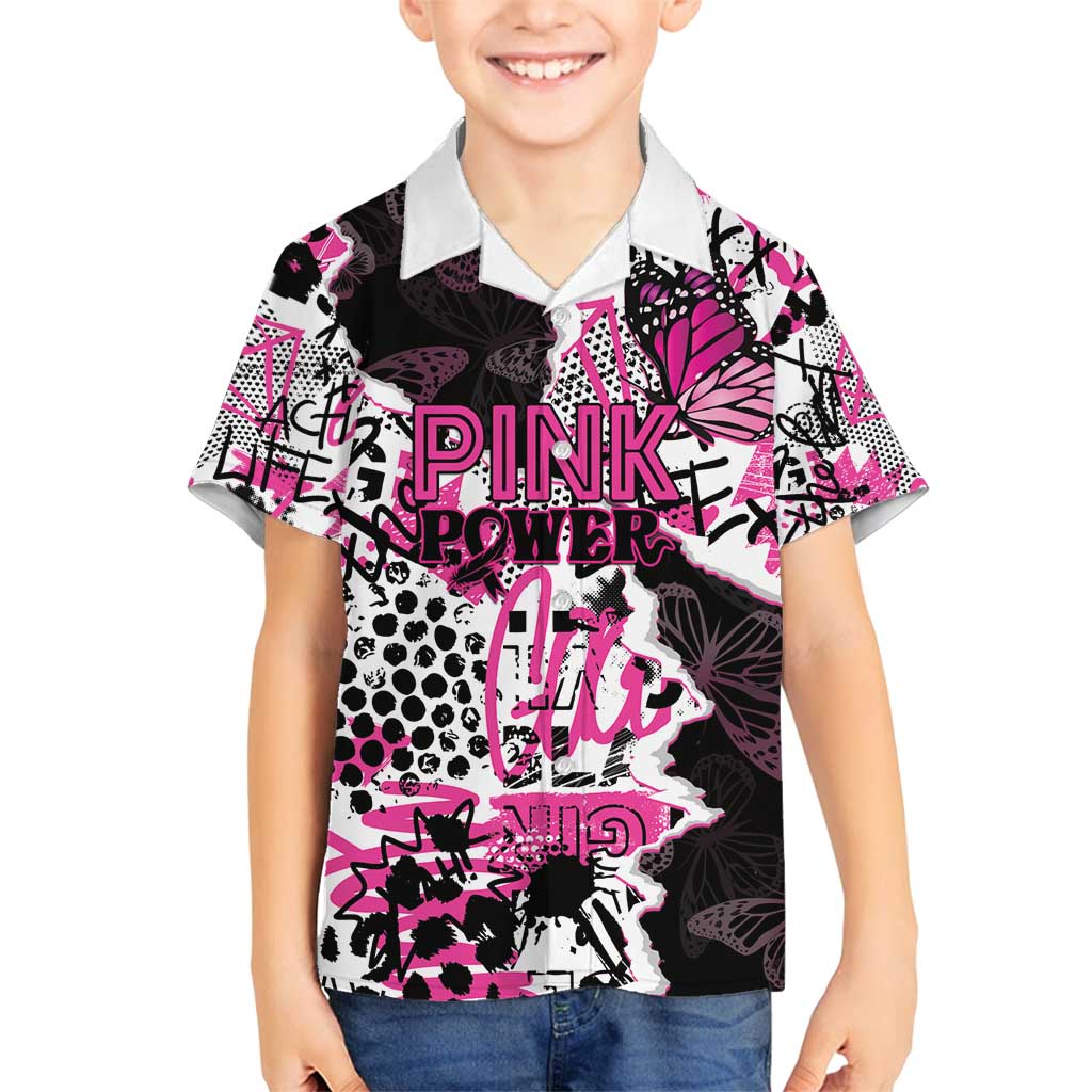 Personalized Pink Power Graffiti Family Matching Tank Maxi Dress and Hawaiian Shirt Breast Cancer Awareness - Wonder Print Shop