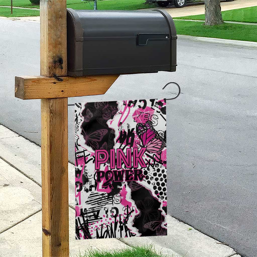Pink Power Graffiti Garden Flag Breast Cancer Awareness - Wonder Print Shop