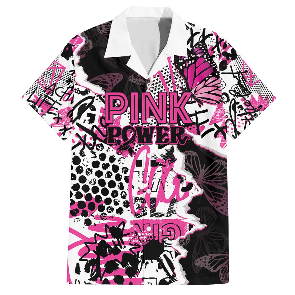 Personalized Pink Power Graffiti Hawaiian Shirt Breast Cancer Awareness - Wonder Print Shop
