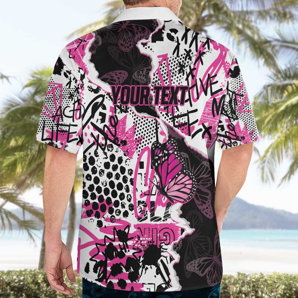 Personalized Pink Power Graffiti Hawaiian Shirt Breast Cancer Awareness - Wonder Print Shop