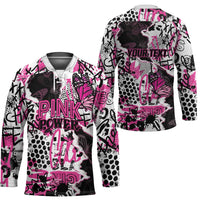 Personalized Pink Power Graffiti Hockey Jersey Breast Cancer Awareness - Wonder Print Shop
