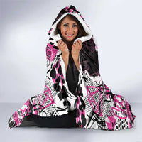 Pink Power Graffiti Hooded Blanket Breast Cancer Awareness - Wonder Print Shop