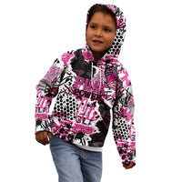 Personalized Pink Power Graffiti Kid Hoodie Breast Cancer Awareness - Wonder Print Shop