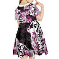 Personalized Pink Power Graffiti Kid Short Sleeve Dress Breast Cancer Awareness - Wonder Print Shop