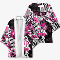 Personalized Pink Power Graffiti Kimono Breast Cancer Awareness - Wonder Print Shop