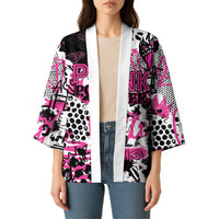 Personalized Pink Power Graffiti Kimono Breast Cancer Awareness - Wonder Print Shop
