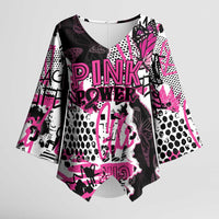 Personalized Pink Power Graffiti Kimono Sleeve Blouse Breast Cancer Awareness - Wonder Print Shop