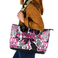 Pink Power Graffiti Leather Tote Bag Breast Cancer Awareness - Wonder Print Shop
