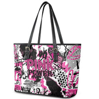 Pink Power Graffiti Leather Tote Bag Breast Cancer Awareness - Wonder Print Shop